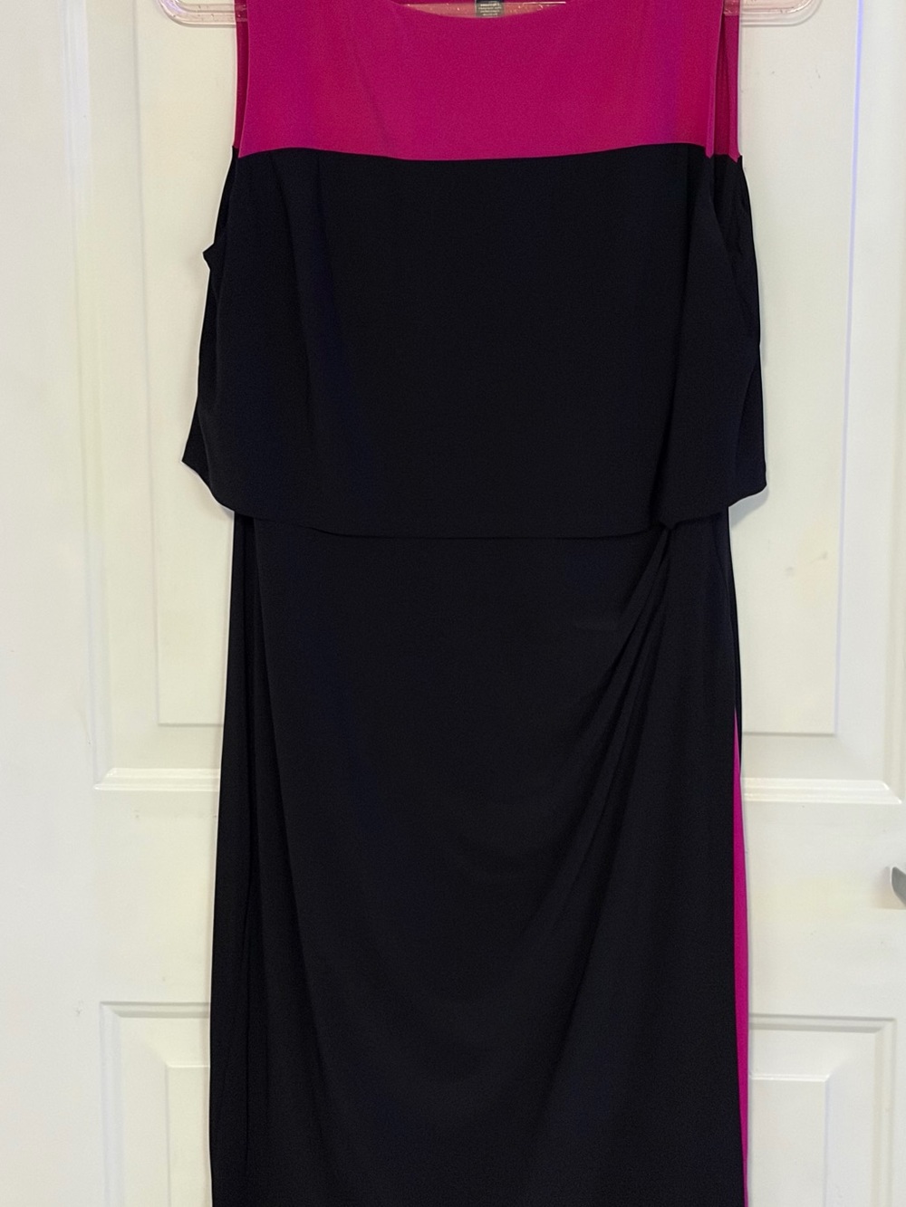 American Living Color Block Maxi Dress Pink & Black Size 14 Like New